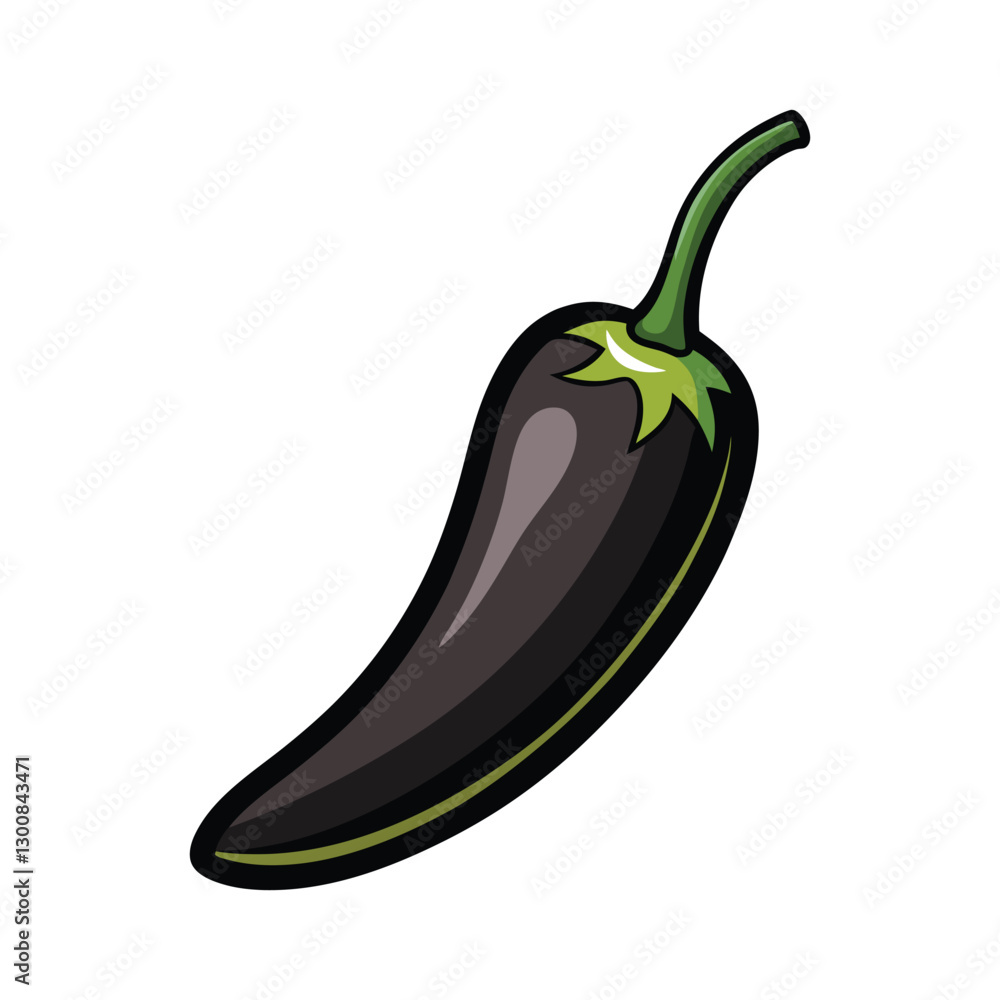 vector illustration of a black chili pepper vector illustration of a black chili pepper