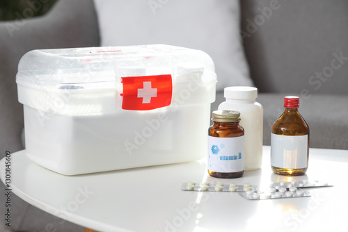 First aid kit with vitamins...