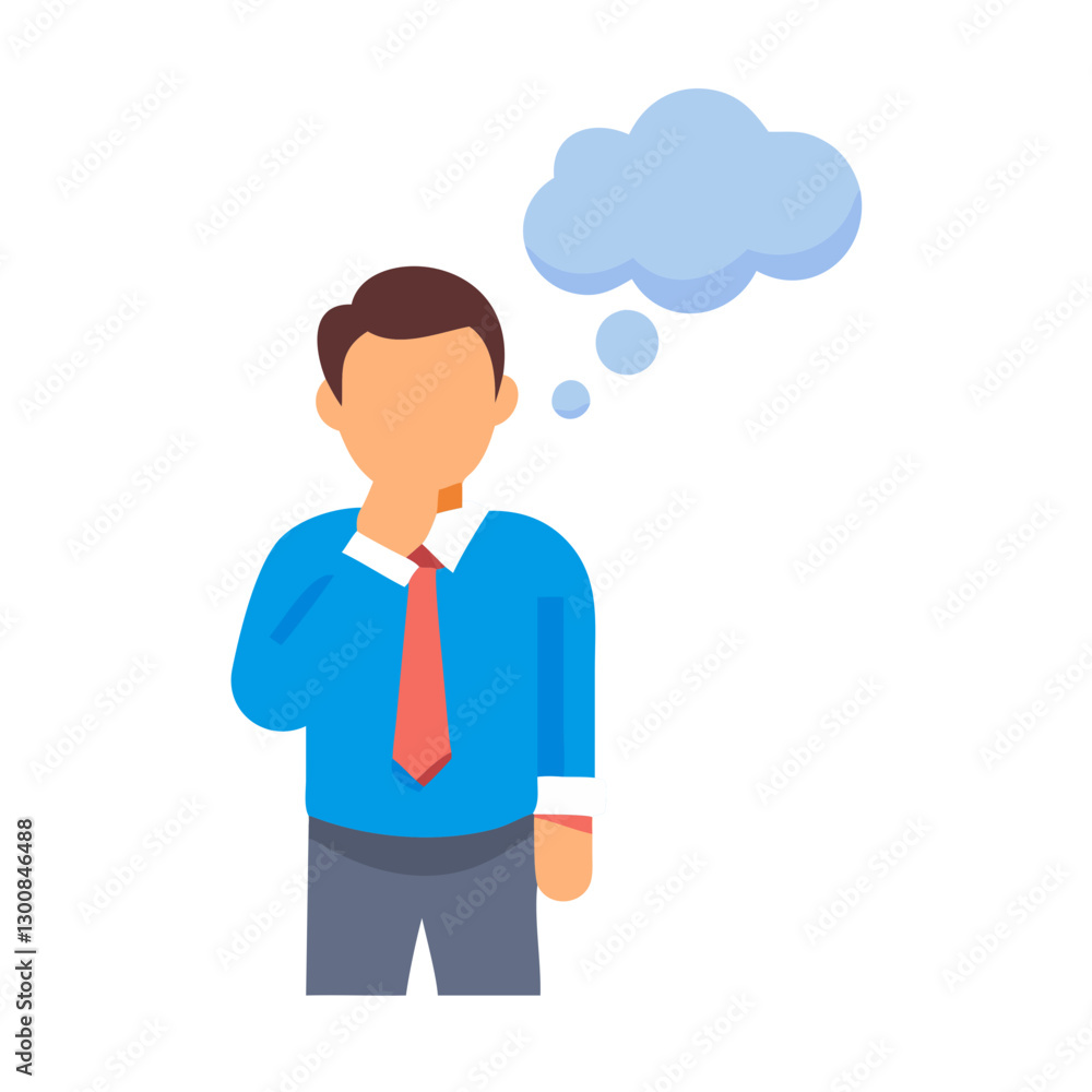 Thinking man with bubble above his head Thinking man with bubble above his head