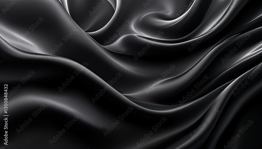 Obraz premium A close-up of black fabric with a smooth texture.