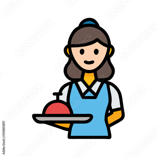 Waitress Vector Icon Design