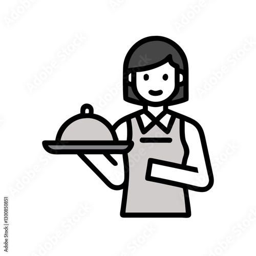 Waitress Vector Icon Design