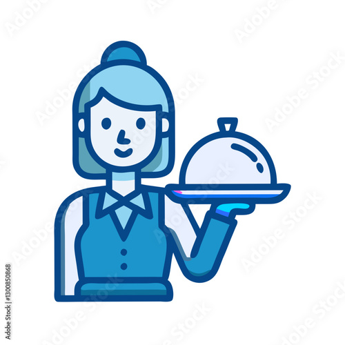 Waitress Vector Icon Design
