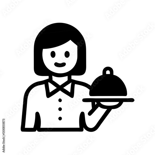 Waitress Vector Icon Design