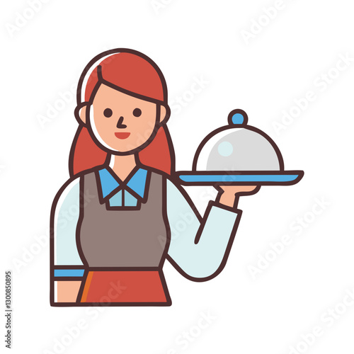 Waitress Vector Icon Design