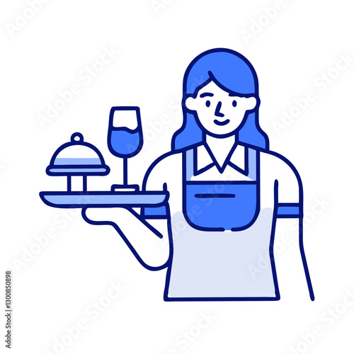 Waitress Vector Icon Design