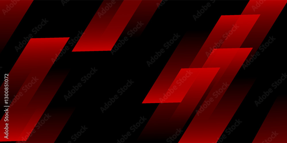 red background with abstract square shape, dynamic and sport banner concept.