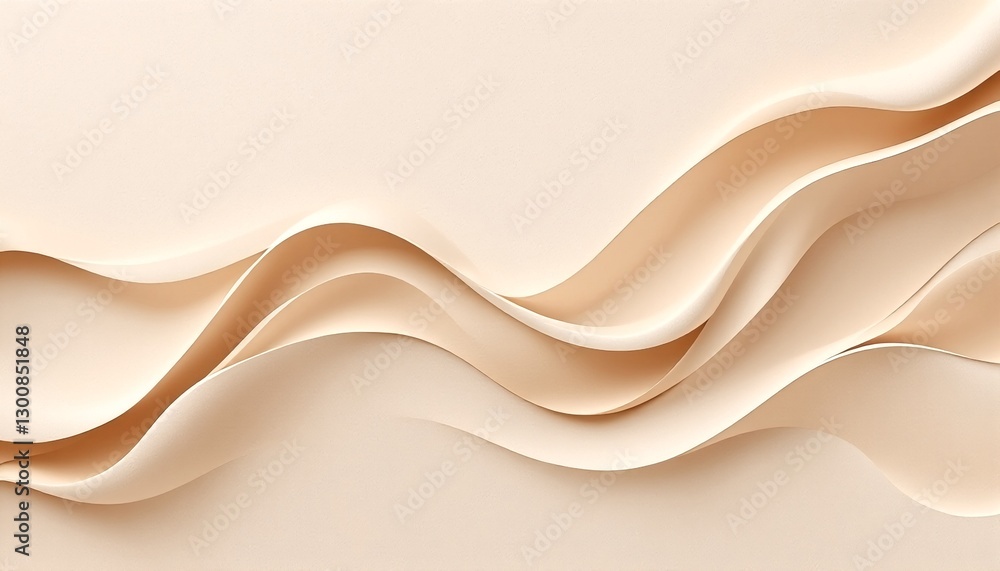 Obraz premium A beige abstract illustration featuring wavy lines.