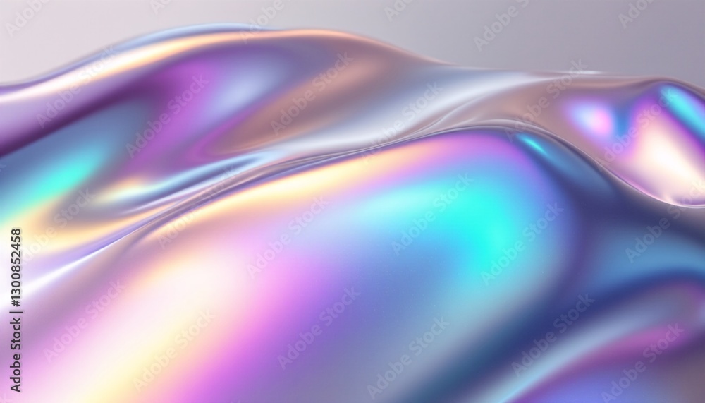 Abstract Holographic Iridescent Background with Smooth Curved Forms and Colorful Gradient. Abstract Holographic Iridescent Background with Smooth Curved Forms and Colorful Gradient.