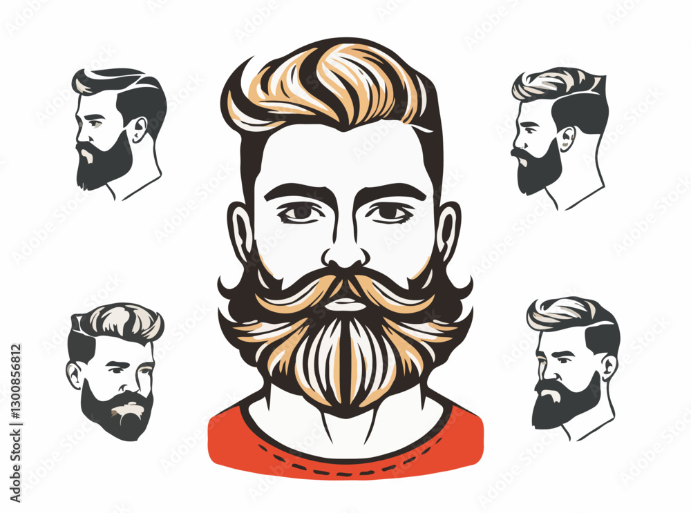 Modern Men's Hairstyle and Beard Design Collection Modern Men's Hairstyle and Beard Design Collection