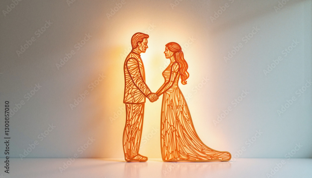 Couple sharing a moment in intricate string art, love and connection Couple sharing a moment in intricate string art, love and connection