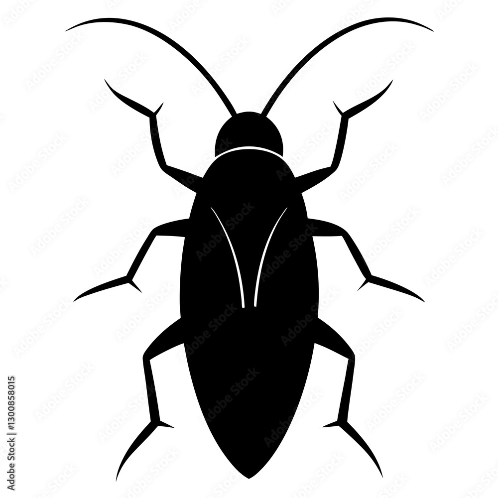cockroach silhouette vector icon white background cockroach silhouette vector icon white background
