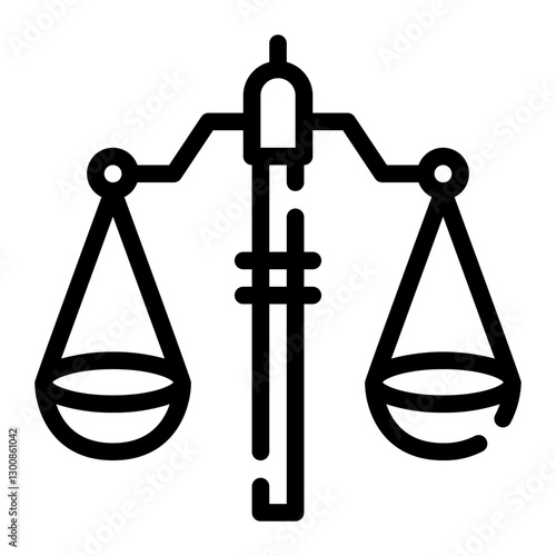 law scale line icon