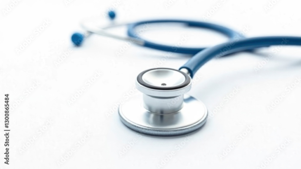 Stethoscope on white background symbolizing healthcare and medical examination Stethoscope on white background symbolizing healthcare and medical examination