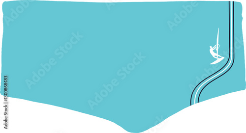 Light Blue Men's Swim Briefs with Windsurfing Design