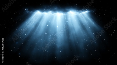 Celestial Light Beams Illuminate Dark Space