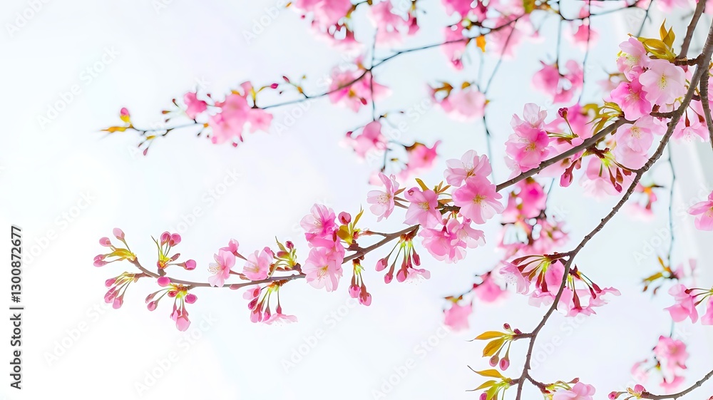 Fototapeta premium Pink Cherry Blossom Branches High-Resolution Spring Floral Image