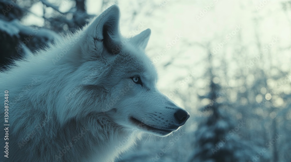 Obraz premium close-up photo of a white artic wolf