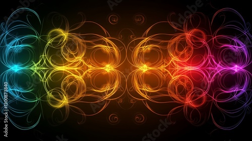 Wallpaper Mural Vibrant Abstract Neon Background with Glowing Light Effects, Futuristic Gradient Design, and Electric Blue, Purple, Pink Hues. Dynamic and Colorful Digital Texture for Creative Visuals. Torontodigital.ca