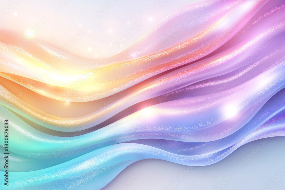 Fototapeta premium soft pastel rainbow gradient background with flowing waves, creating serene and dreamy atmosphere. gentle colors blend harmoniously, evoking sense of calm and tranquility