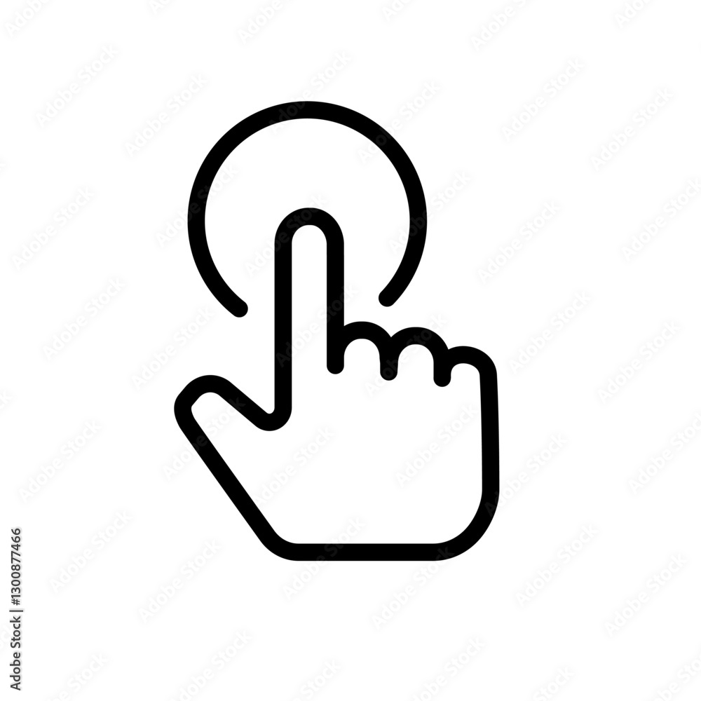 Touch screen finger hand press push icon vector Touch screen finger hand press push icon vector