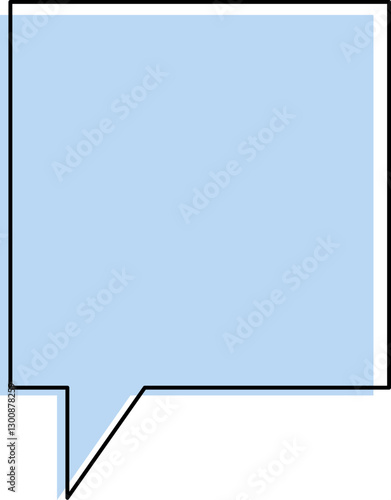 Cute blue speech bubble label frame, minimalist blank memo sticker