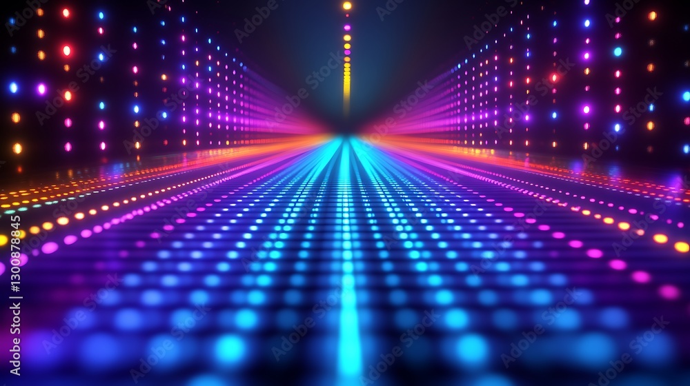 Obraz premium Vibrant Neon Lights Illuminate Futuristic Pathway