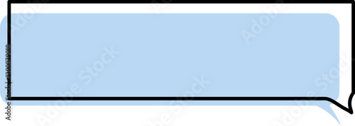 Cute blue speech bubble label frame, minimalist blank memo sticker