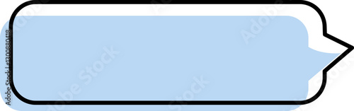 Cute blue speech bubble label frame, minimalist blank memo sticker