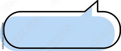 Cute blue speech bubble label frame, minimalist blank memo sticker