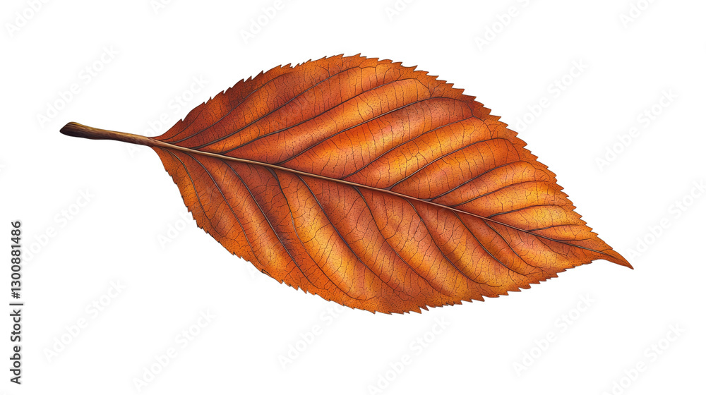 Fototapeta premium Realistic autumn leaf png illustration with transparent background for seasonal design projects, nature-themed graphics, and fall-themed visuals in high-resolution format.