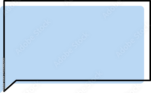 Cute blue speech bubble label frame, minimalist blank memo sticker