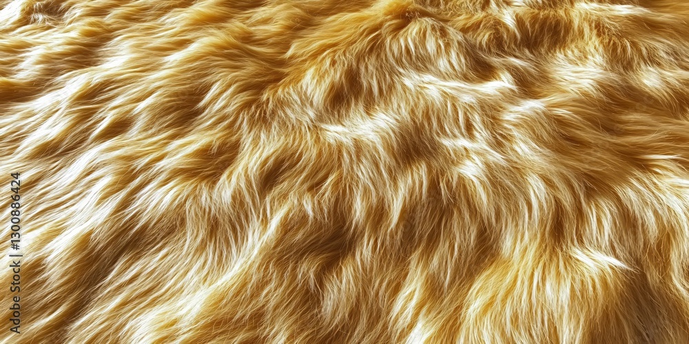 Naklejka premium Golden Fur Texture: A close-up shot showcases a luxuriant, radiant fur texture in various shades of gold and brown, creating a sense of warmth and elegance.