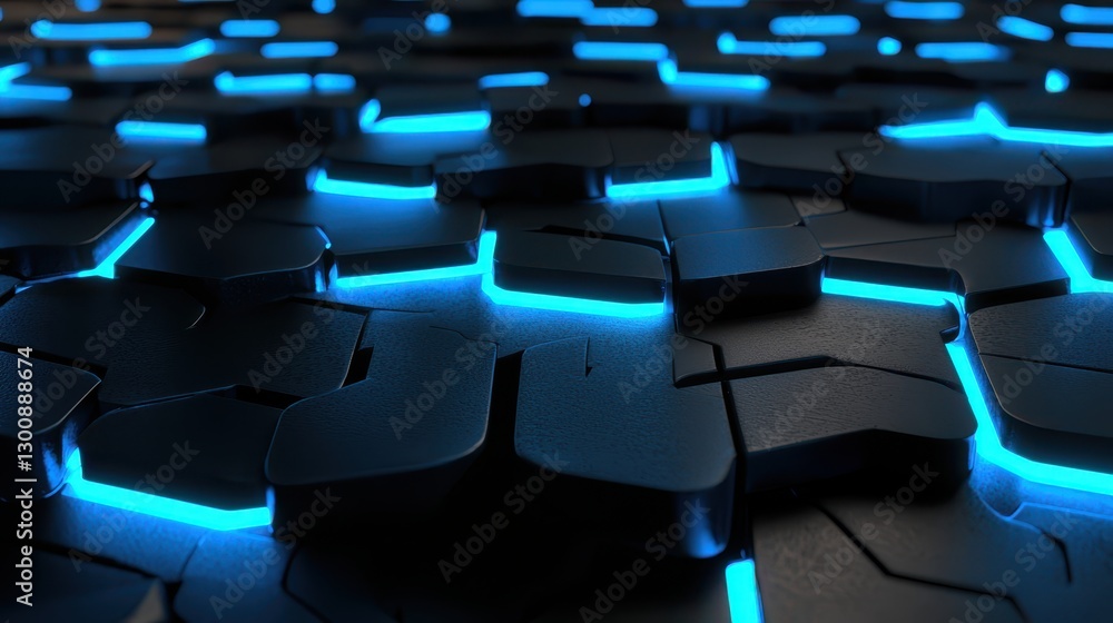 Obraz premium Abstract Futuristic Texture with Glowing Lines in Dark Background