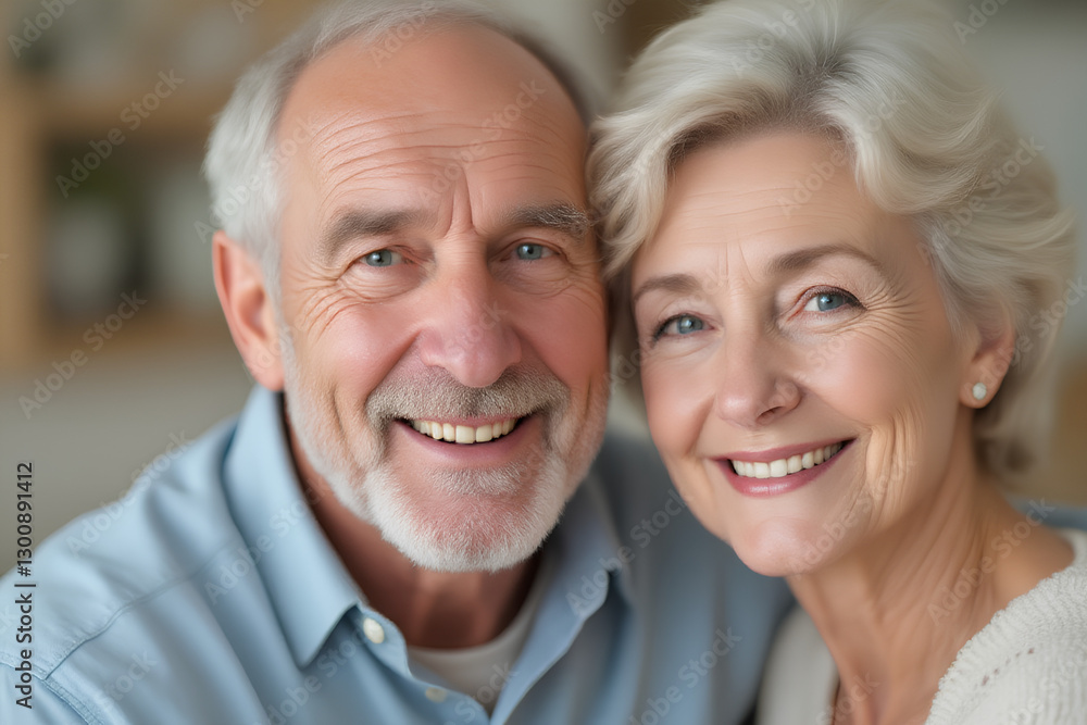 potrait Senior couple smiling with bokeh background potrait Senior couple smiling with bokeh background