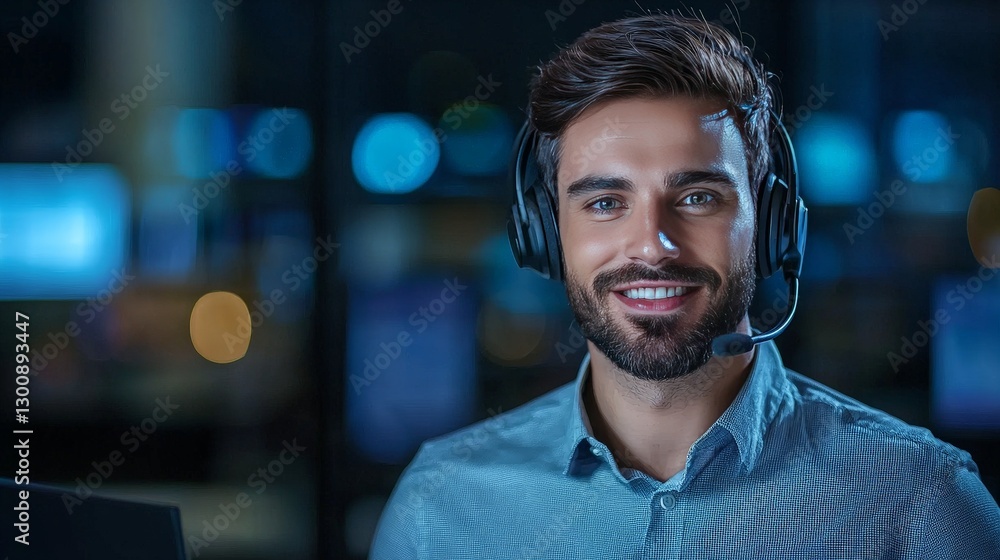 Fototapeta premium Professional Customer Support Specialist in Modern Office Environment