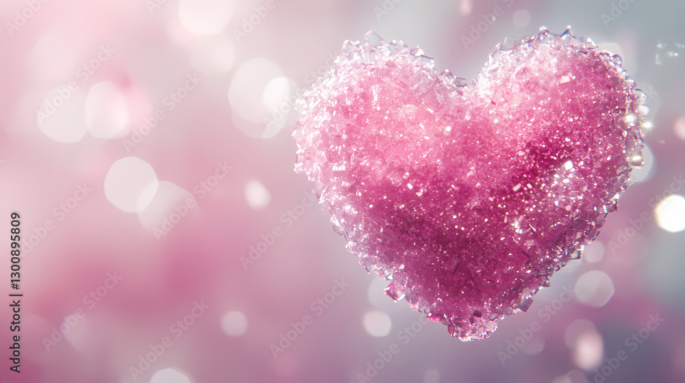Pink Heart-Shaped Object with Crystal Surround Pink Heart-Shaped Object with Crystal Surround