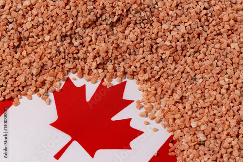 Cuadro en lienzo Potash potassium fertilizer with Canada flag