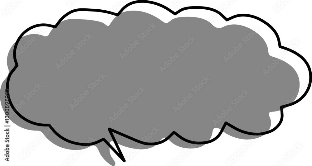 gray hand-drawn speech bubble