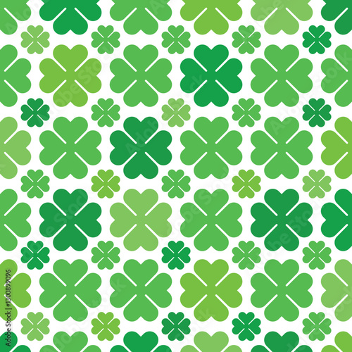 Green shamrocks clover pattern background