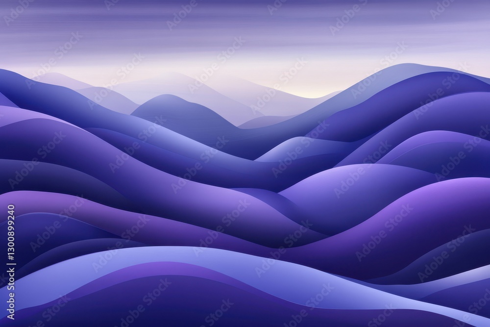 Obraz premium Vibrant Purple Mountains Create a Soothing Landscape in the Early Morning Light