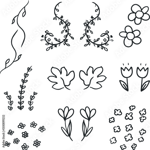 Hand drawn flowers