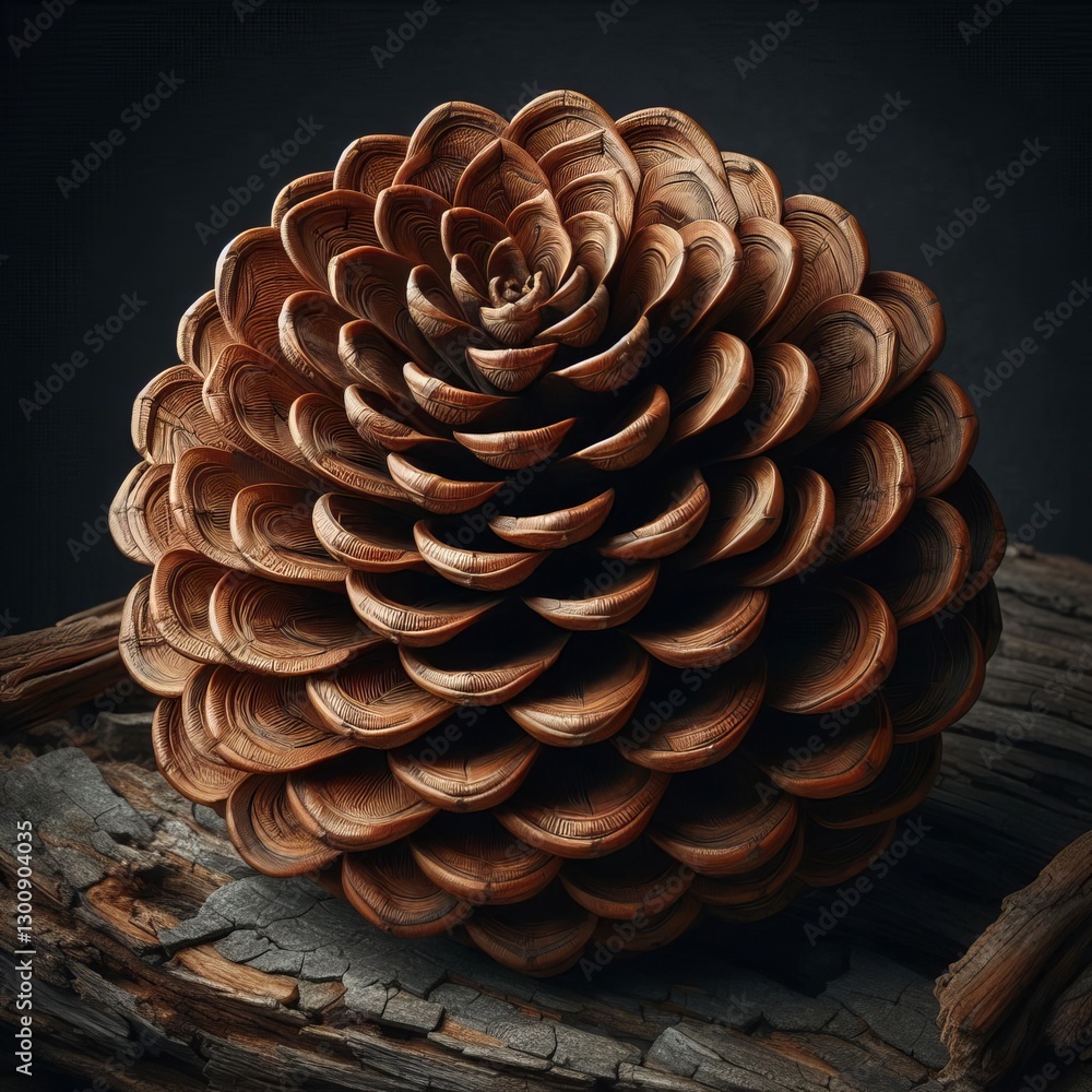 Pinecone Texture Hard scaly surface with a spiral arrangement sh Pinecone Texture Hard scaly surface with a spiral arrangement sh