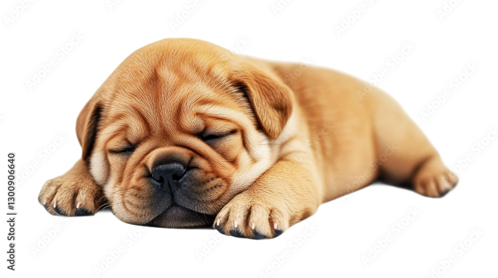 Cute puppy sleeping peacefully on a soft surface, showcasing tiny paws and adorable features, perfect for creating heartwarming designs for pet lovers, cut out Cute puppy sleeping peacefully on a soft surface, showcasing tiny paws and adorable features, perfect for creating heartwarming designs for pet lovers, cut out