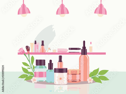 Cosmetics Banner Design: Beauty Salon Background