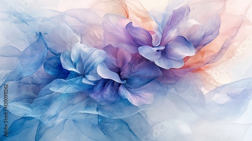 Floral Fabric Design, Abstract Style