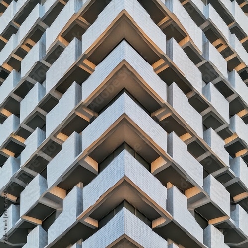 Wallpaper Mural Architectural Design Showcases Modern Building Facade in Intricate Geometric Patterns During Golden Hour Torontodigital.ca