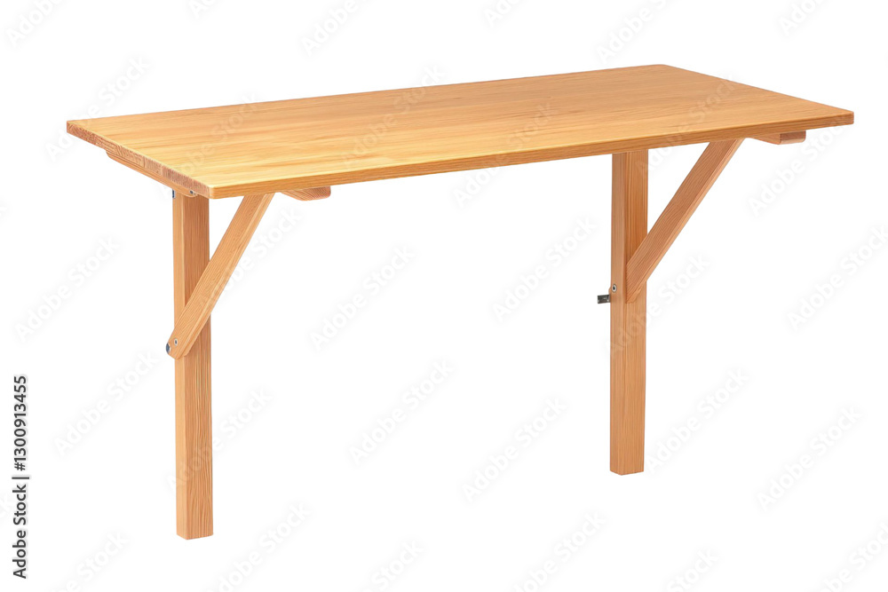 Wooden Rectangular Folding Table With Two Supporting Legs on Transparent Background Wooden Rectangular Folding Table With Two Supporting Legs on Transparent Background