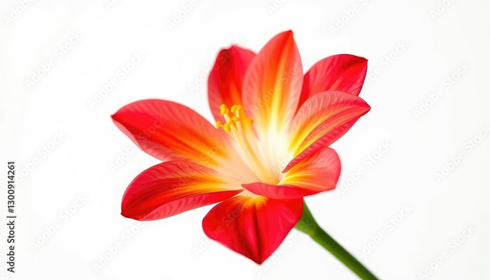 A single vibrant bloom, petals unfurled, set against a pure white backdrop, petals, element A single vibrant bloom, petals unfurled, set against a pure white backdrop, petals, element