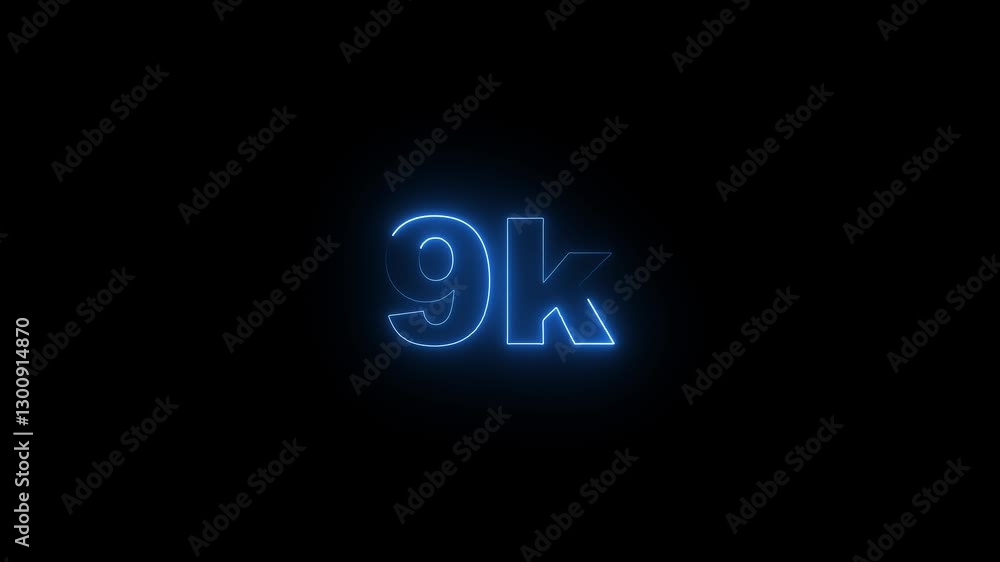 Neon glowing line 9k Ultra HD icon animation on black background. 4K Video motion 11K followers. Neon-colored 11K video regulation concept and 11k like. Neon glowing line 9k Ultra HD icon animation on black background. 4K Video motion 11K followers. Neon-colored 11K video regulation concept and 11k like.